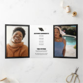 劇雑誌スタイル卒業パーティー 三つ折り招待状 (内部)