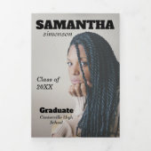 劇雑誌スタイル卒業パーティー 三つ折り招待状 (カバー)