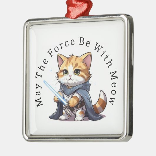 力がニャーと共にあればいいのに メタルオーナメント (左)