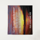 力でも権力でもなく キリスト教会の壁画 タペストリー (正面)