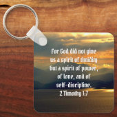力と愛の神の霊2 Timothy 1:7聖書 キーホルダー (正面)