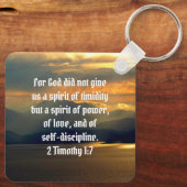 力と愛の神の霊2 Timothy 1:7聖書 キーホルダー (裏面)