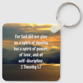 力と愛の神の霊2 Timothy 1:7聖書 キーホルダー (裏面)