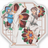 力と静寂 - テコンドーの美学 シール (正面)