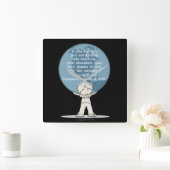 力に感謝 スクエア壁時計 (ホーム)