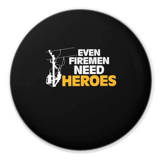 力の架線工夫のギフトのおもしろいな消防士の必要性の英雄 セラミックノブ (正面)