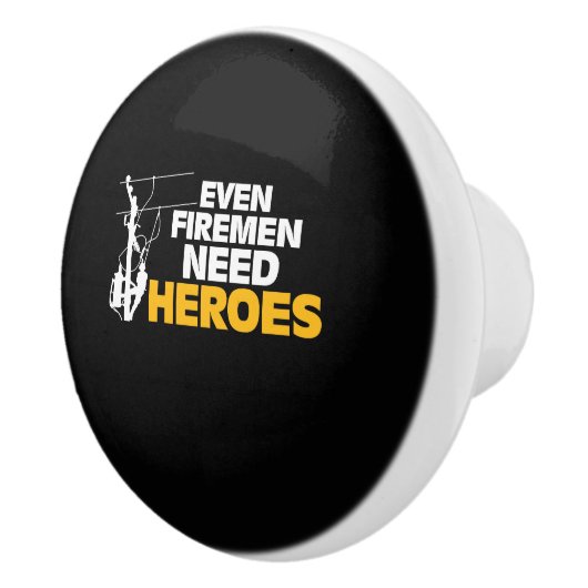 力の架線工夫のギフトのおもしろいな消防士の必要性の英雄 セラミックノブ (右)