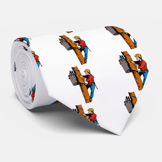力の架線工夫の電気技師の電気労働者 ネクタイ (ロール)