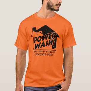 力の洗浄ビジネス昇進のTシャツ Tシャツ