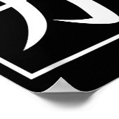 力の漢字を使った日本の書道 ポスター (角)