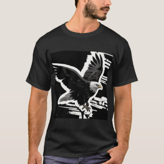 力の象徴:飛翔するハゲのワシ Tシャツ