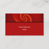 力はパターン-赤フラクタル螺線形になります 名刺 (裏面)