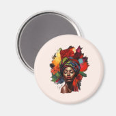 力を与えられたアフリカ系米国人女性 マグネット (正面/裏面)