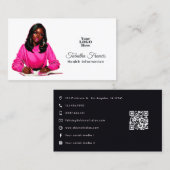 力を与えられたアフロ黒人女性リーダーシップのアートワーク 名刺 (正面/裏面)