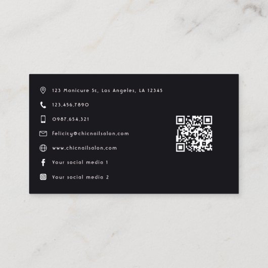 力を与えられたアフロ黒人女性リーダーシップのアートワーク 名刺 (裏面)