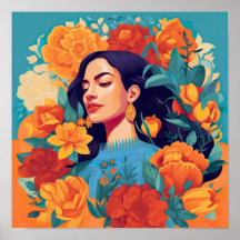 力を与えられたメキシコ系アメリカ人の女性プリント