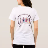 力を与えられた女性が一緒に立つ トライブレンドＴシャツ (裏面)