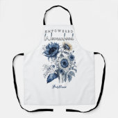 力を与えられた女性の水色フローラインスピレーション エプロン (正面)