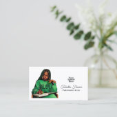 力を受けたアフロブラックウーマンボスアート 名刺 (スタンド正面)