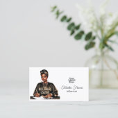 力を受けた黒人女性感動的デザイン 名刺 (スタンド正面)