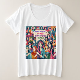 力を持った女性が世界にプラスの規模で力を与える プラスサイズTシャツ
