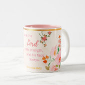 力を求めて主を仰ぐ ツートーンマグカップ (正面右)