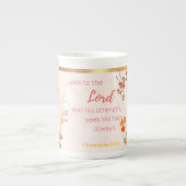 力を求めて主を仰ぐ ボーンチャイナマグカップ (正面)