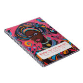 力パーソナライズされた付き女性 – ピンク ノートブック (右側)