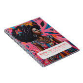 力パーソナライズされた付き女性 – ピンク ノートブック (右側)