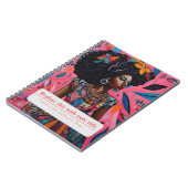 力パーソナライズされた付き女性 – ピンク ノートブック (左側)