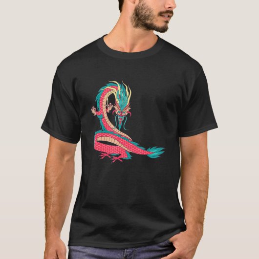 力伝統的と中国のStrのドラゴンのシンボル Tシャツ (正面)