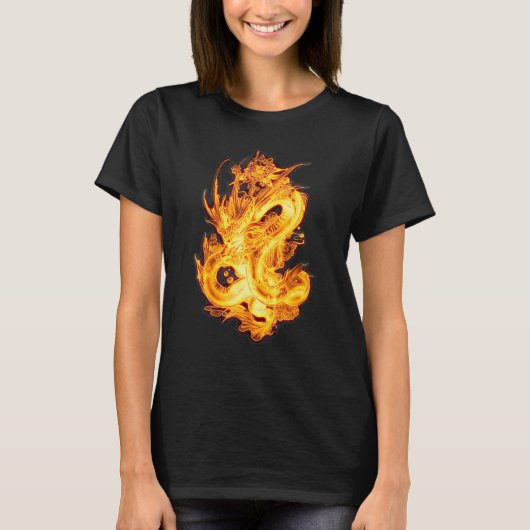 力伝統的と中国のStrのドラゴンのシンボル Tシャツ (正面)