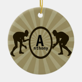 力士パーソナライズされたのクリスマス飾り セラミックオーナメント