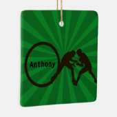 力士パーソナライズされたのクリスマス飾り セラミックオーナメント (右)