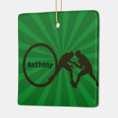 力士パーソナライズされたのクリスマス飾り セラミックオーナメント (左)