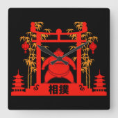 力士 スクエア壁時計 (正面)