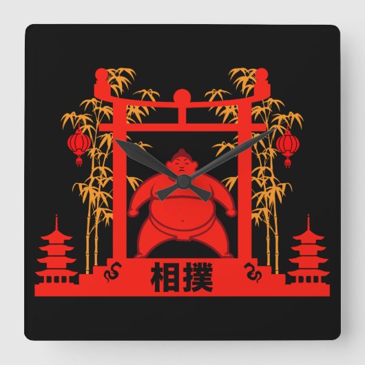力士 スクエア壁時計 (正面)