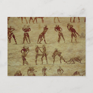 力士、詳細の墓の絵画壁 ポストカード