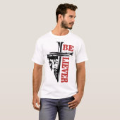 力強いキリスト教のデザイン、イエスの十字架と釘 Tシャツ (正面フル)