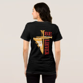 力強いキリスト教のデザイン、イエスの十字架ネイル トライブレンドTシャツ (裏面全面)