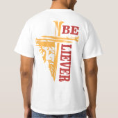 力強いキリスト教デザイン ジーザス・クロス・ネイル Tシャツ (裏面)