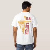 力強いキリスト教デザイン ジーザス・クロス・ネイル Tシャツ (裏面フル)