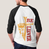 力強いキリスト教デザイン ジーザス・クロス・ネイル Tシャツ (裏面)