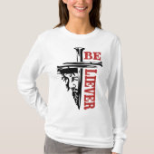 力強いキリスト教ネイルデザイン 十字架 Tシャツ (正面)