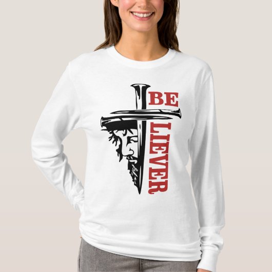 力強いキリスト教ネイルデザイン 十字架 Tシャツ (正面)