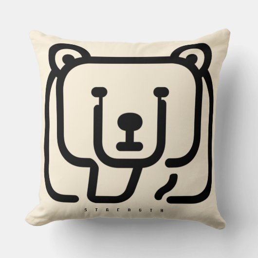 力強いクマのアイコン BOAZ クッション (正面)