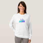 力強いグラデーションシャークロゴ | 荒々しいオーシャン Tシャツ (正面フル)