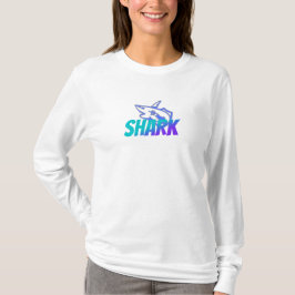 力強いグラデーションシャークロゴ | 荒々しいオーシャン Tシャツ