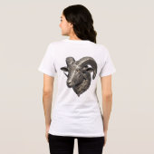 力強いケルト銀の羊の頭飾り(結び目模様) トライブレンドTシャツ (裏面全面)