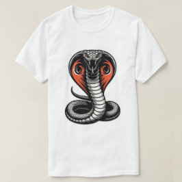 力強いコブラの蛇のイラスト ボールドパワーデザイン Tシャツ
